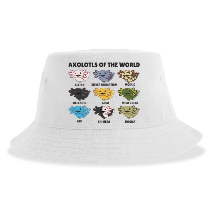 Axolotls of the world Sweet Animals Kawaii Axolotl Sustainable Bucket Hat