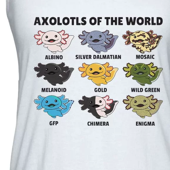 Axolotls of the world Sweet Animals Kawaii Axolotl Ladies Essential Flowy Tank