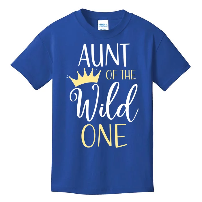 Aunt Of The Wild One First Birthday Matching Family Gift Kids T-Shirt