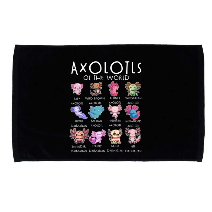 Axolotls Of The World Funny Kawaii Axolotls Boy Girl Microfiber Hand Towel