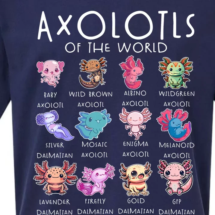 Axolotls Of The World Funny Kawaii Axolotls Boy Girl Sueded Cloud Jersey T-Shirt