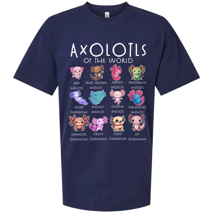 Axolotls Of The World Funny Kawaii Axolotls Boy Girl Sueded Cloud Jersey T-Shirt