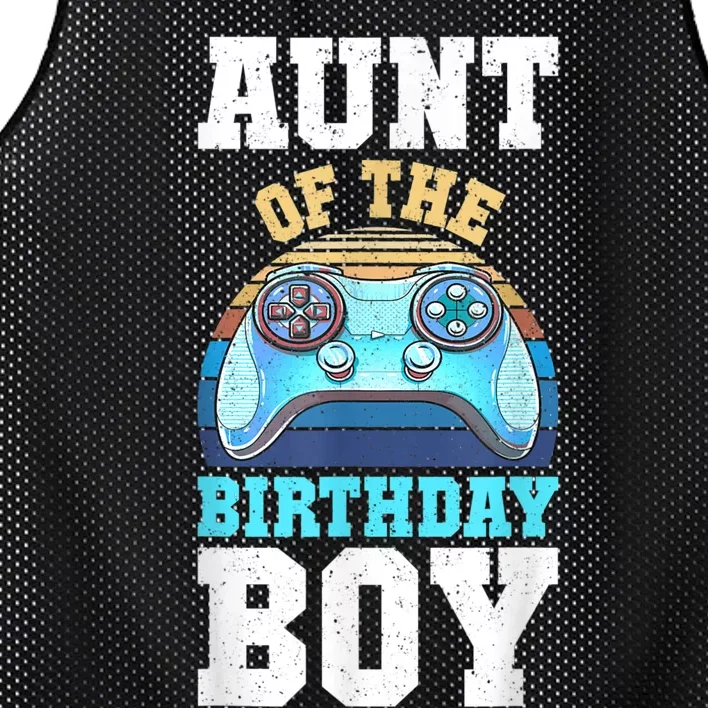 Aunt Of The Birthday Boy Matching Video Gamer Birthday Party Mesh Reversible Basketball Jersey Tank