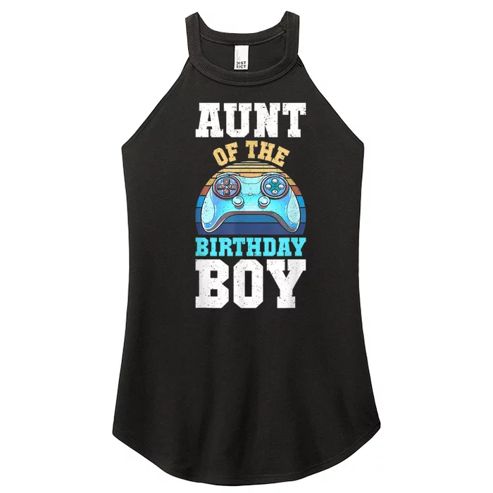 Aunt Of The Birthday Boy Matching Video Gamer Birthday Party Women’s Perfect Tri Rocker Tank