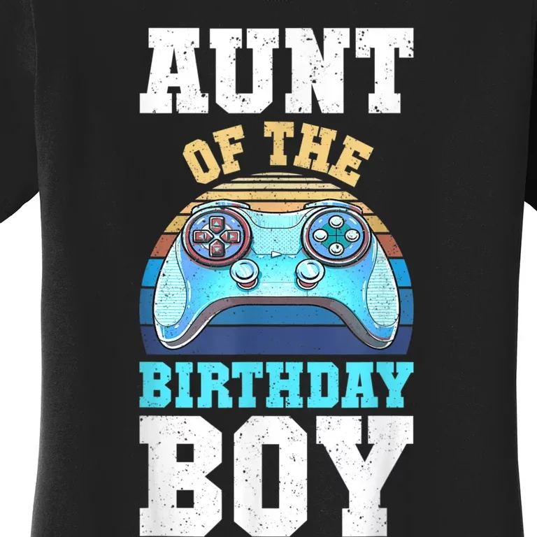 Aunt Of The Birthday Boy Matching Video Gamer Birthday Party Women's T-Shirt