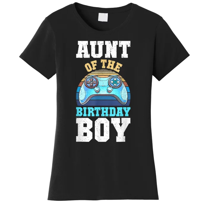 Aunt Of The Birthday Boy Matching Video Gamer Birthday Party Women's T-Shirt