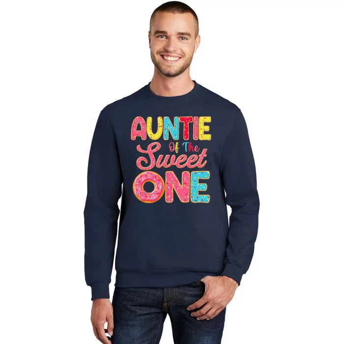 Auntie Of The Sweet One 1st Birthday Donut Theme Family Sweatshirt