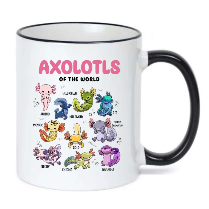 Axolotls Of The World Animals Kawaii Black Color Changing Mug