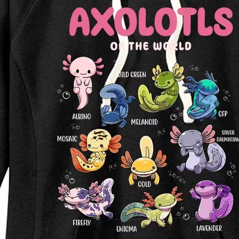 Axolotls Of The World Animals Kawaii Women's Fleece Hoodie