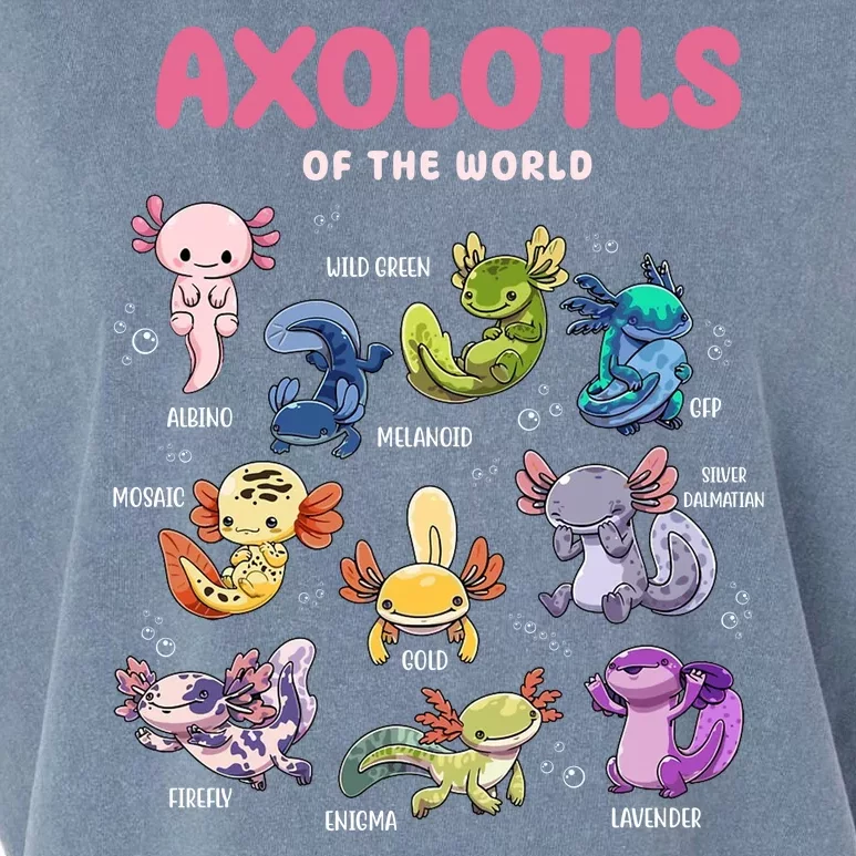 Axolotls Of The World Animals Kawaii Garment-Dyed Women's Muscle Tee