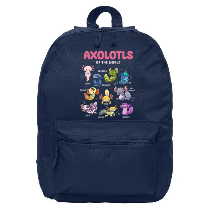 Axolotls Of The World Animals Kawaii 16 in Basic Backpack