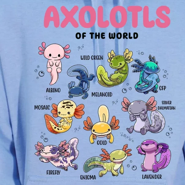 Axolotls Of The World Animals Kawaii Unisex Surf Hoodie