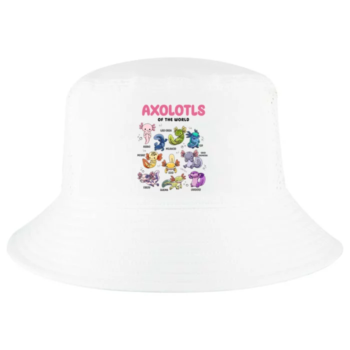 Axolotls Of The World Animals Kawaii Cool Comfort Performance Bucket Hat