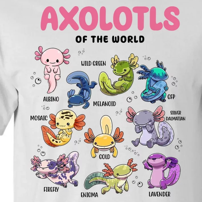 Axolotls Of The World Animals Kawaii Tall T-Shirt