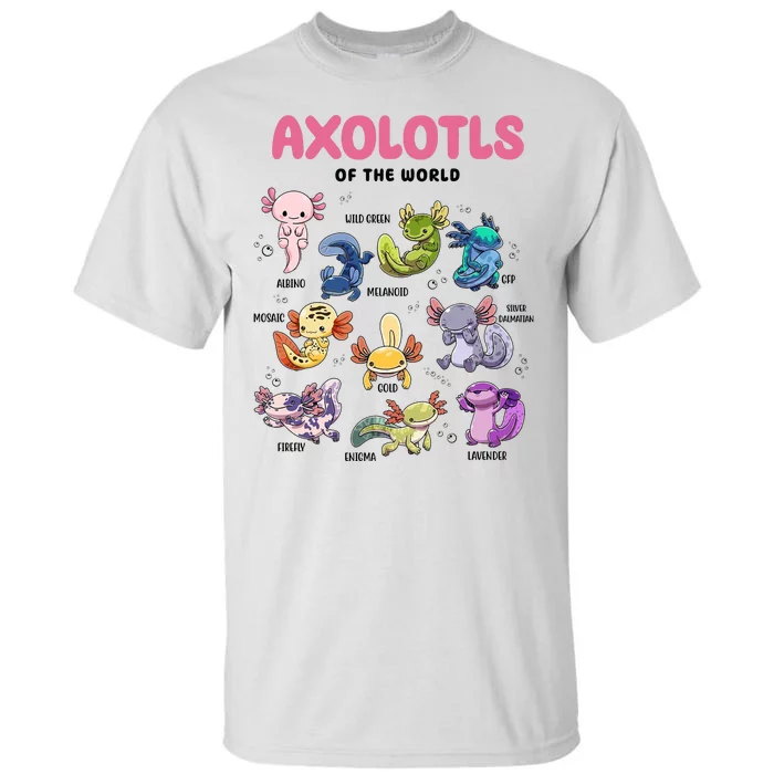 Axolotls Of The World Animals Kawaii Tall T-Shirt