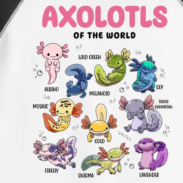 Axolotls Of The World Animals Kawaii Toddler Fine Jersey T-Shirt