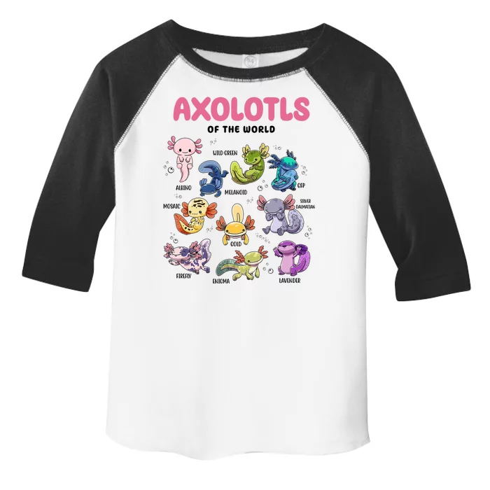 Axolotls Of The World Animals Kawaii Toddler Fine Jersey T-Shirt