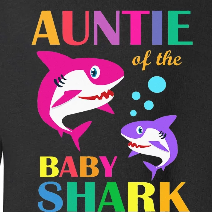 Auntie Of The Baby Birthday Shark Auntie Shark Mother's Day Toddler Sweatshirt