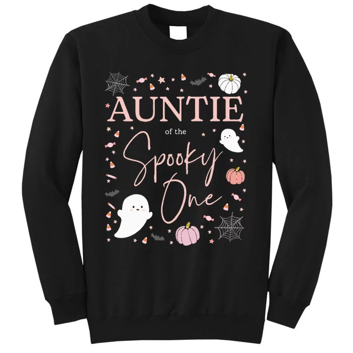 Auntie Of The Spooky One First Birthday Pink Halloween Tall Sweatshirt