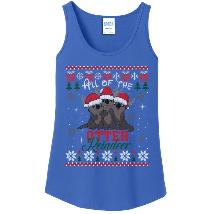 All Of The Otter Reindeer Christmas Funny Cute Ugly Sweater Gift Ladies Essential Tank