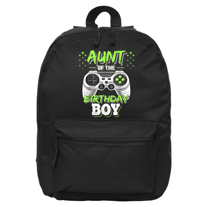 Aunt Of The Birthday Boy Matching Video Game Birthday Gift 16 in Basic Backpack