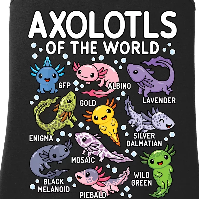 Axolotls Of The World Cute Kawaii Axolotl Ladies Essential Tank