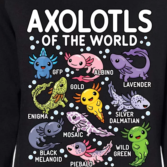 Axolotls Of The World Cute Kawaii Axolotl Womens California Wash Sweatshirt