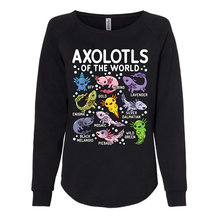 Axolotls Of The World Cute Kawaii Axolotl Womens California Wash Sweatshirt