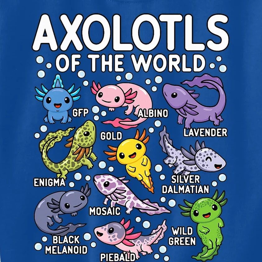 Axolotls Of The World Cute Kawaii Axolotl Kids Sweatshirt