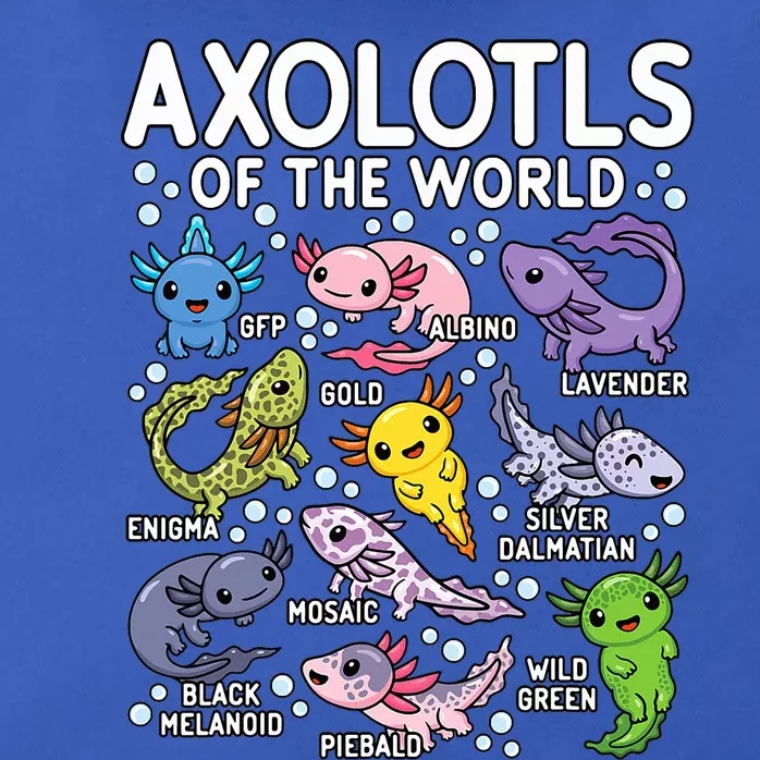 Axolotls Of The World Cute Kawaii Axolotl Zip Tote Bag