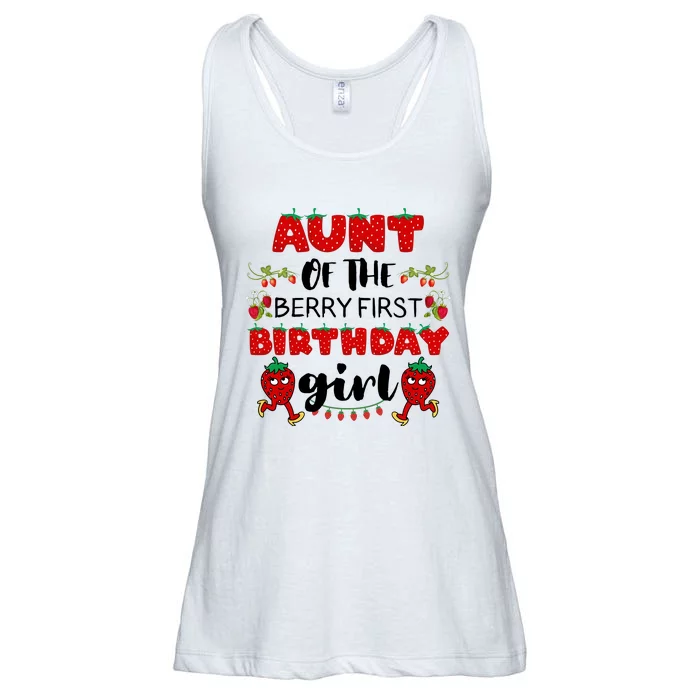 Aunt Of The Berry First Birthday Girl Ladies Essential Flowy Tank