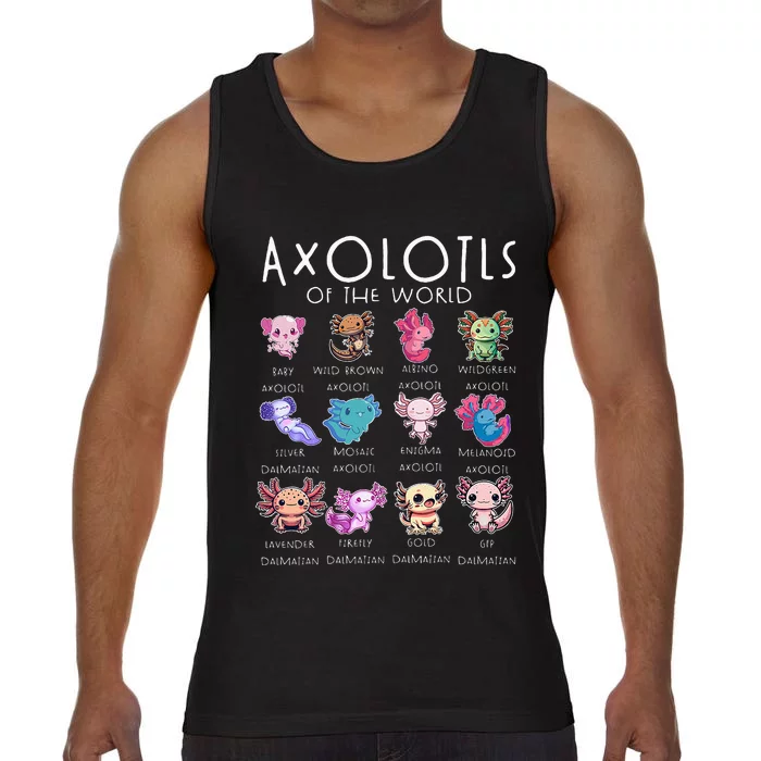 Axolotls Of The World Funny Kawaii Axolotls Girls Comfort Colors® Tank Top