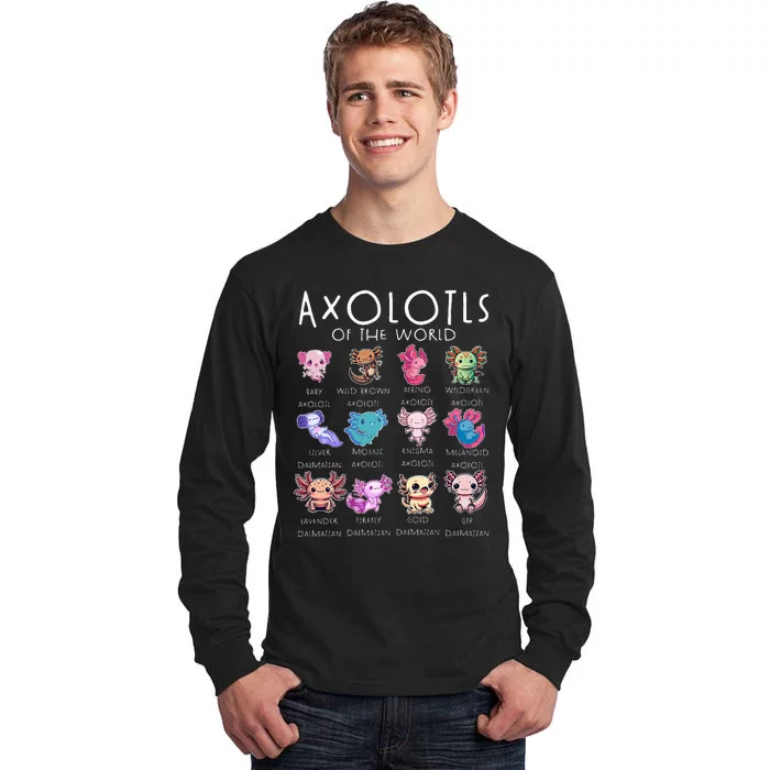 Axolotls Of The World Funny Kawaii Axolotls Girls Tall Long Sleeve T-Shirt