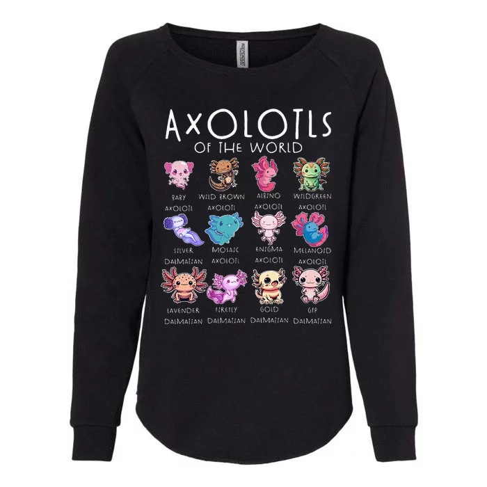 Axolotls Of The World Funny Kawaii Axolotls Girls Womens California Wash Sweatshirt