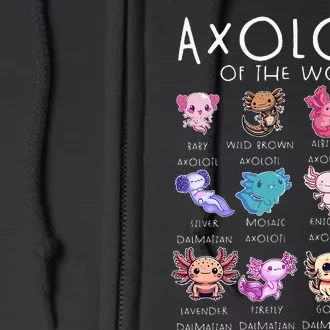 Axolotls Of The World Funny Kawaii Axolotls Girls Full Zip Hoodie