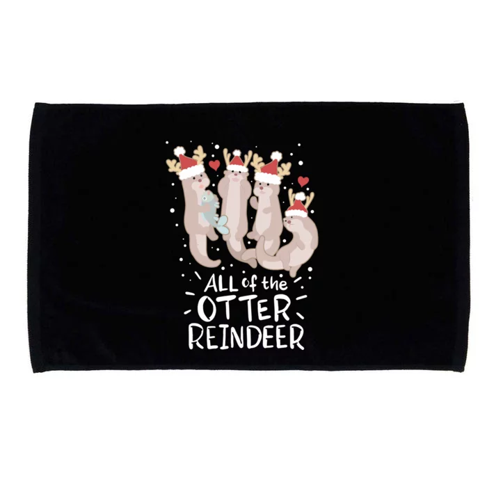 All Of The Otter Reindeer Funny Christmas Gift Microfiber Hand Towel