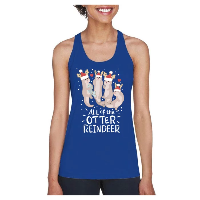 All Of The Otter Reindeer Funny Christmas Gift Women's Racerback Tank