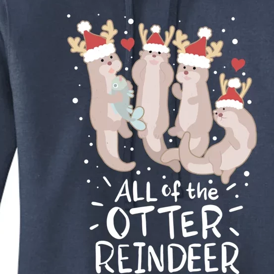 All Of The Otter Reindeer Funny Christmas Gift Women's Pullover Hoodie