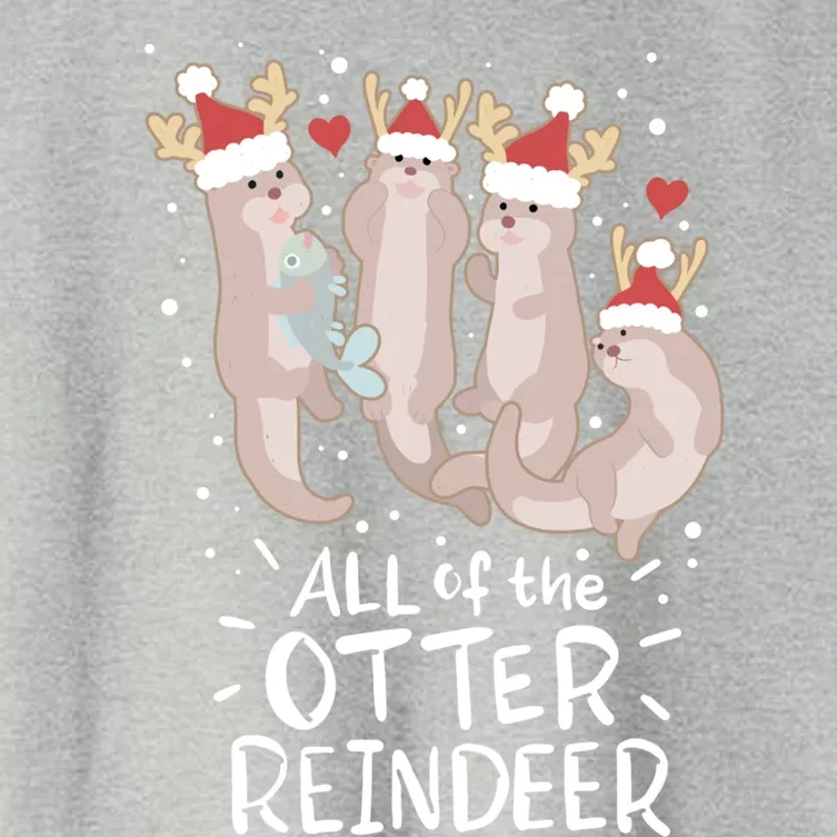 All Of The Otter Reindeer Funny Christmas Gift Women's Crop Top Tee