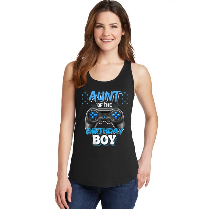 Aunt Of The Birthday Boy Matching Video Game Birthday Gift Ladies Essential Tank