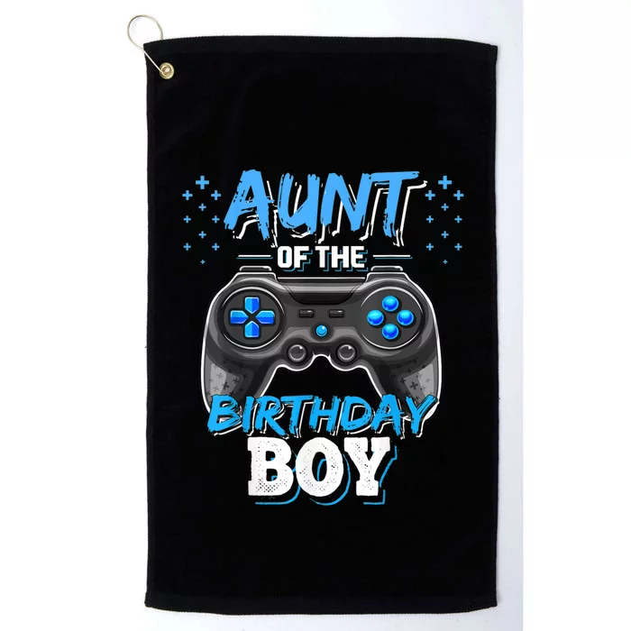 Aunt Of The Birthday Boy Matching Video Game Birthday Gift Platinum Collection Golf Towel