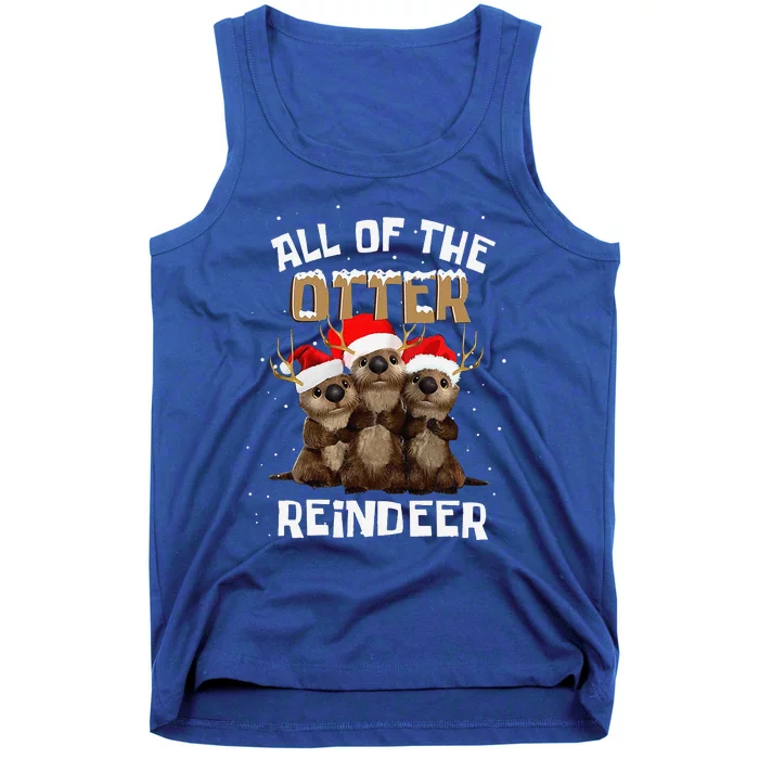 All Of The Otter Reindeer Christmas Tank Top