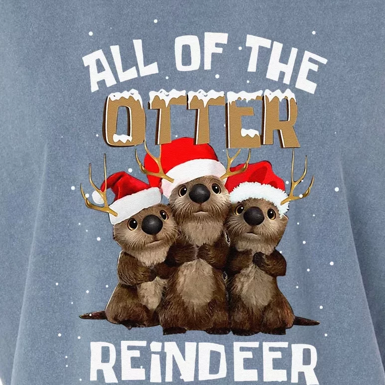 All Of The Otter Reindeer Christmas Garment-Dyed Women's Muscle Tee