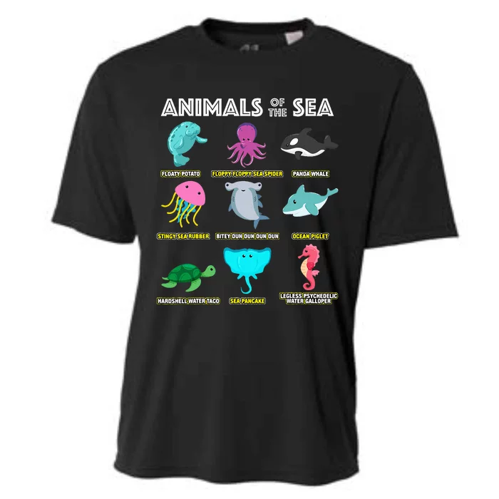 Animals Of The World Sea Creatures Funny Ocean Humor Meme Cooling Performance Crew T-Shirt