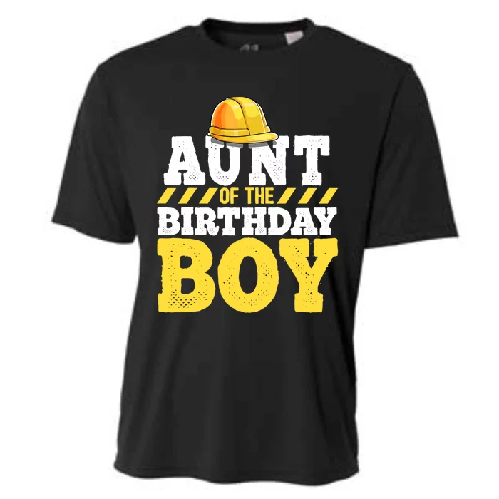 Aunt of the Birthday Boy Construction Birthday Party Cooling Performance Crew T-Shirt