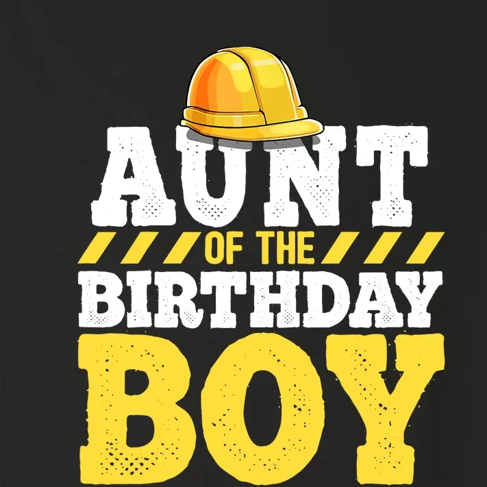 Aunt of the Birthday Boy Construction Birthday Party Toddler Long Sleeve Shirt