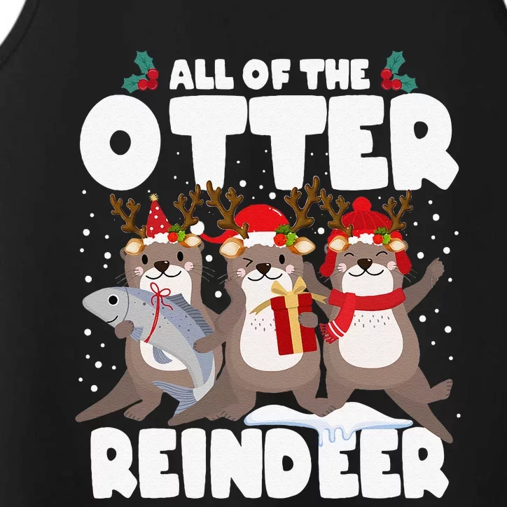 All Of The Otter Reindeer Funny Christmas Pajama Gifts Performance Tank