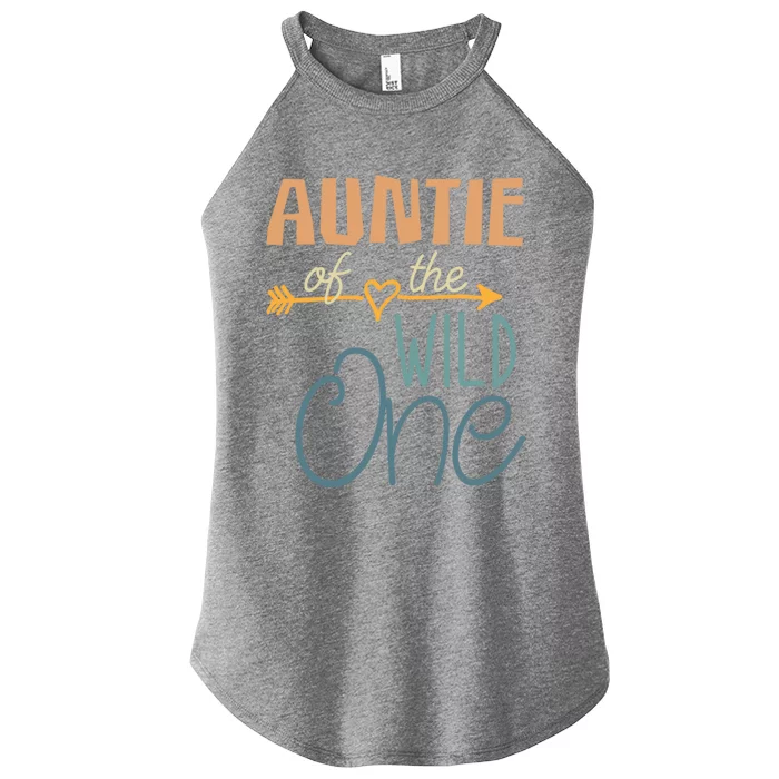 Auntie Of The Wild One For Best Aunt Ever Gift Women’s Perfect Tri Rocker Tank