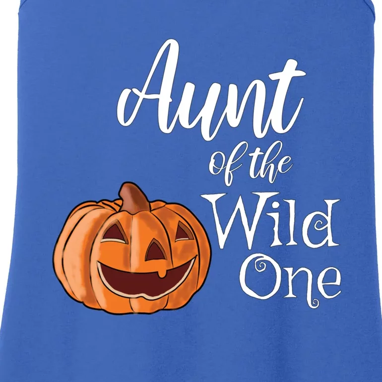 Aunt Of The Wild One First Birthday Halloween Pumpkin Gift Ladies Essential Tank