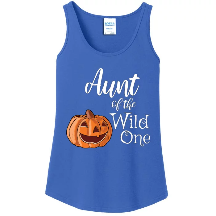 Aunt Of The Wild One First Birthday Halloween Pumpkin Gift Ladies Essential Tank